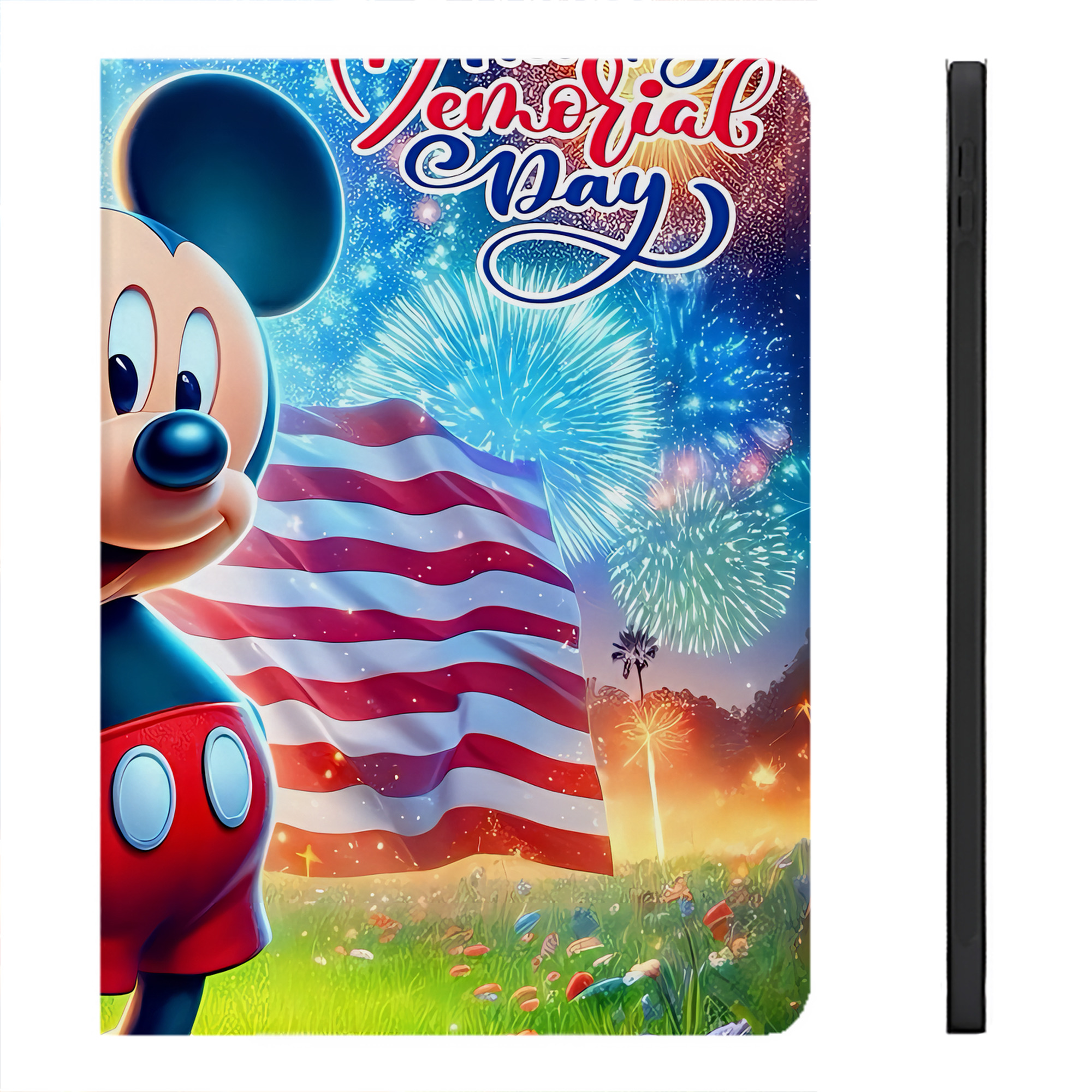 （画像用） ミッキーマウス Mickey Mouse IPadケース ペンホルダー付き ブックスタイルデザイン